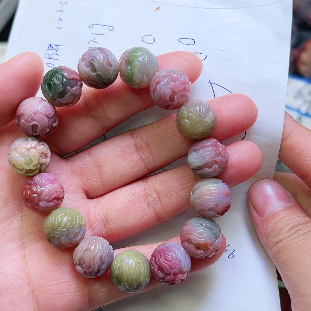 玛瑙/玉髓手串未镶嵌花****～