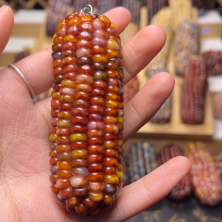 文玩玉米血线橙色