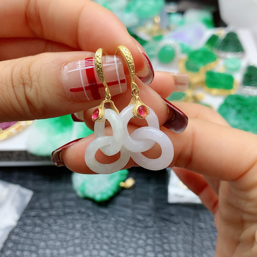 【闪购商品】翡翠耳饰未镶嵌，