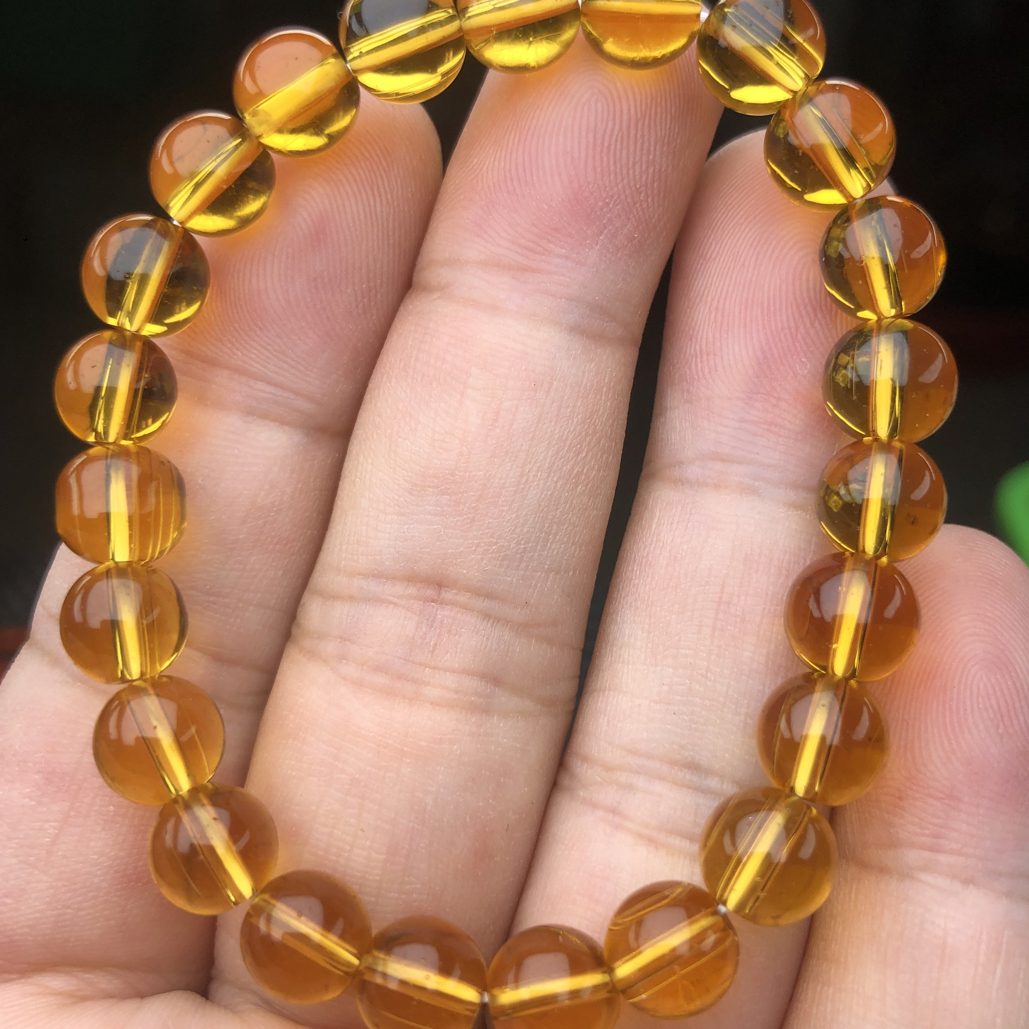 非金属珐琅手链 607黄水8mm手链