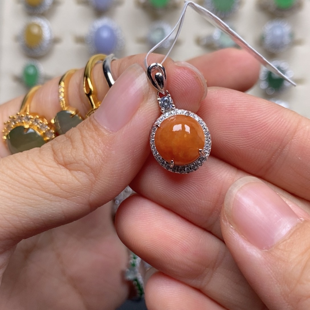 翡翠戒指银S925镶嵌戒指