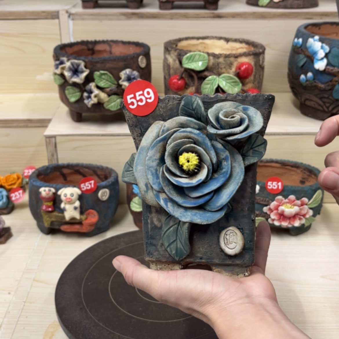 【闪购商品】紫砂花盆559号内口9.5外高14