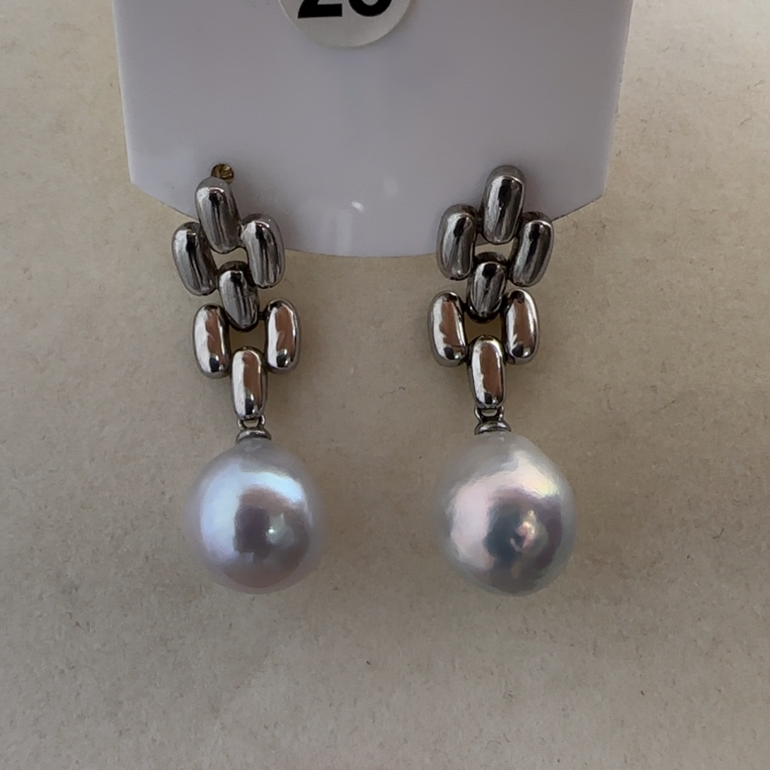 淡水珍珠耳饰银S925镶嵌