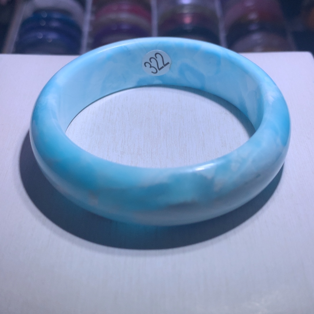 水晶手镯银S925镶嵌异极矿57.4圈322