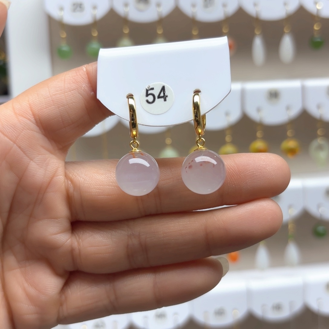 南红玛瑙耳饰银S925镶嵌