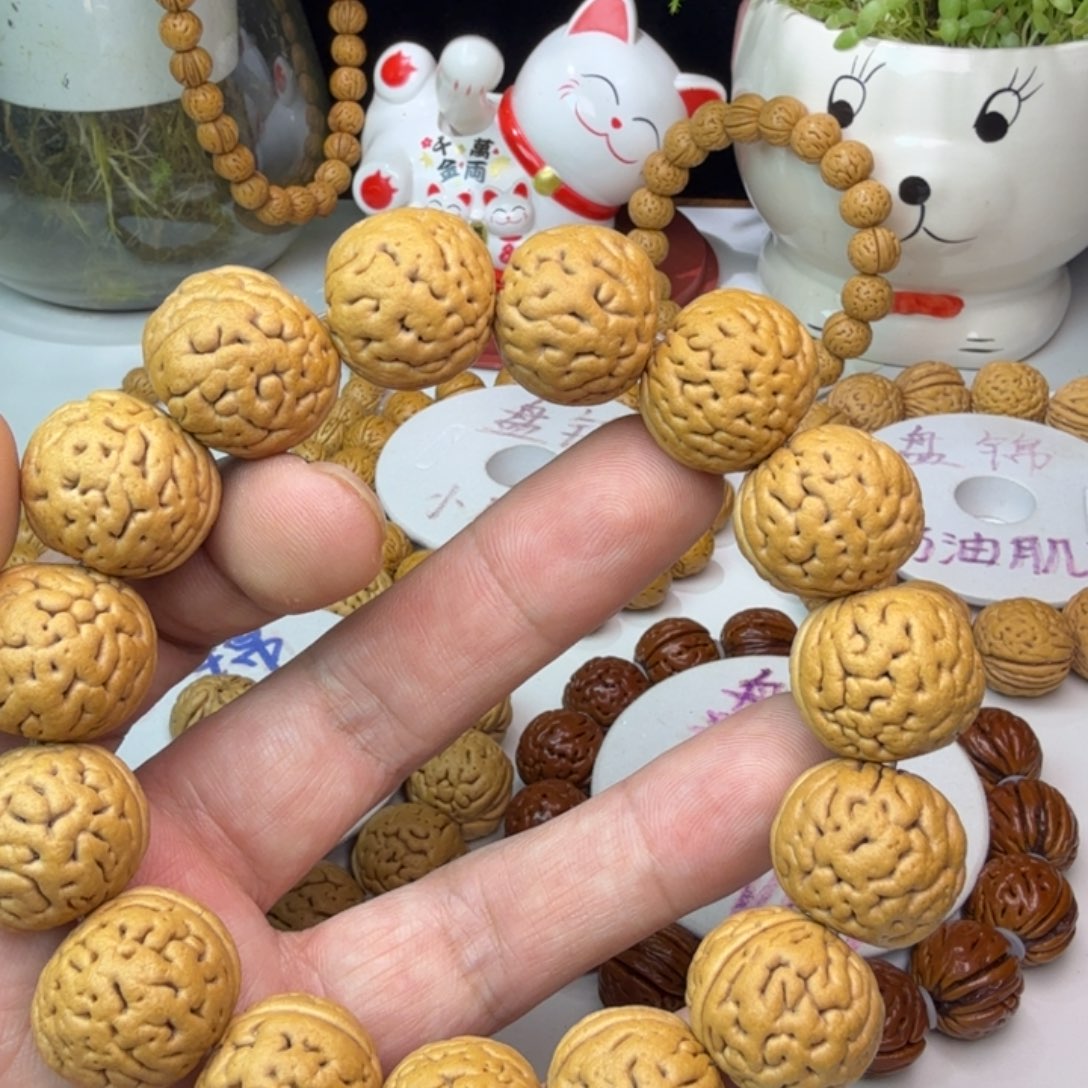 冰***甜桃核吊坠文玩桃核手串