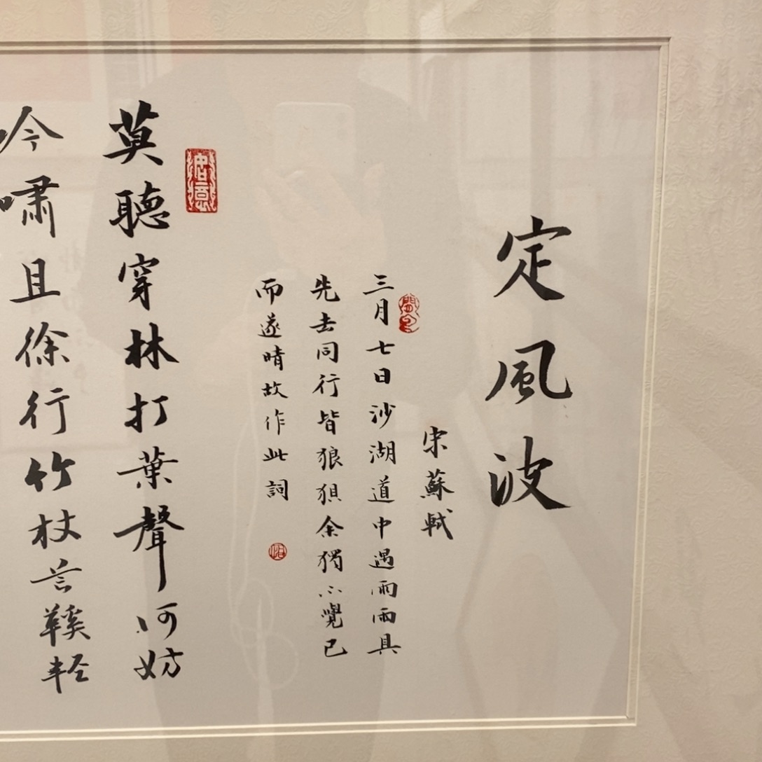 大***点书法定风波书法实木装裱3366cm