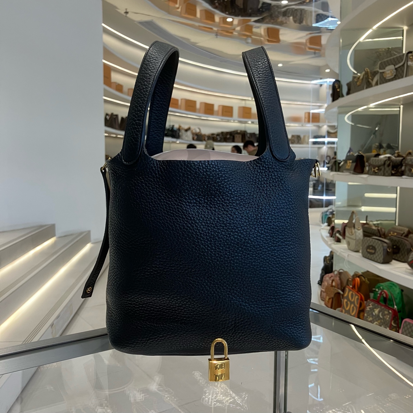 99新 Hermes/爱马仕 爱马仕菜篮子22 98新 黑金 
