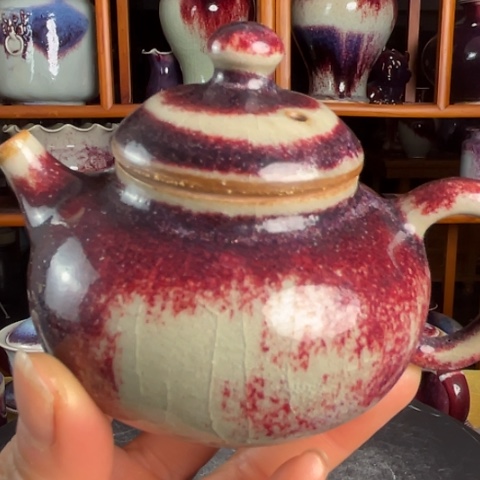 牛家钧窑牛自恒老师钧瓷壶