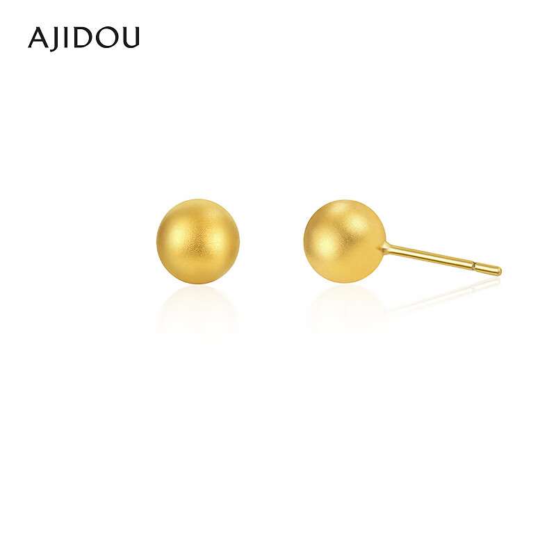 铜合金耳饰 AJIDOU阿吉豆耳饰女款金色小金豆耳钉