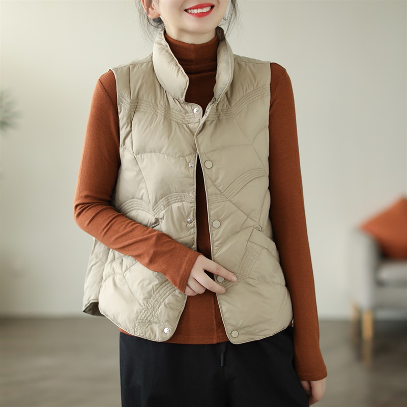 《祥云马甲》2025新款韩版轻薄无袖背心外穿立领短款马夹