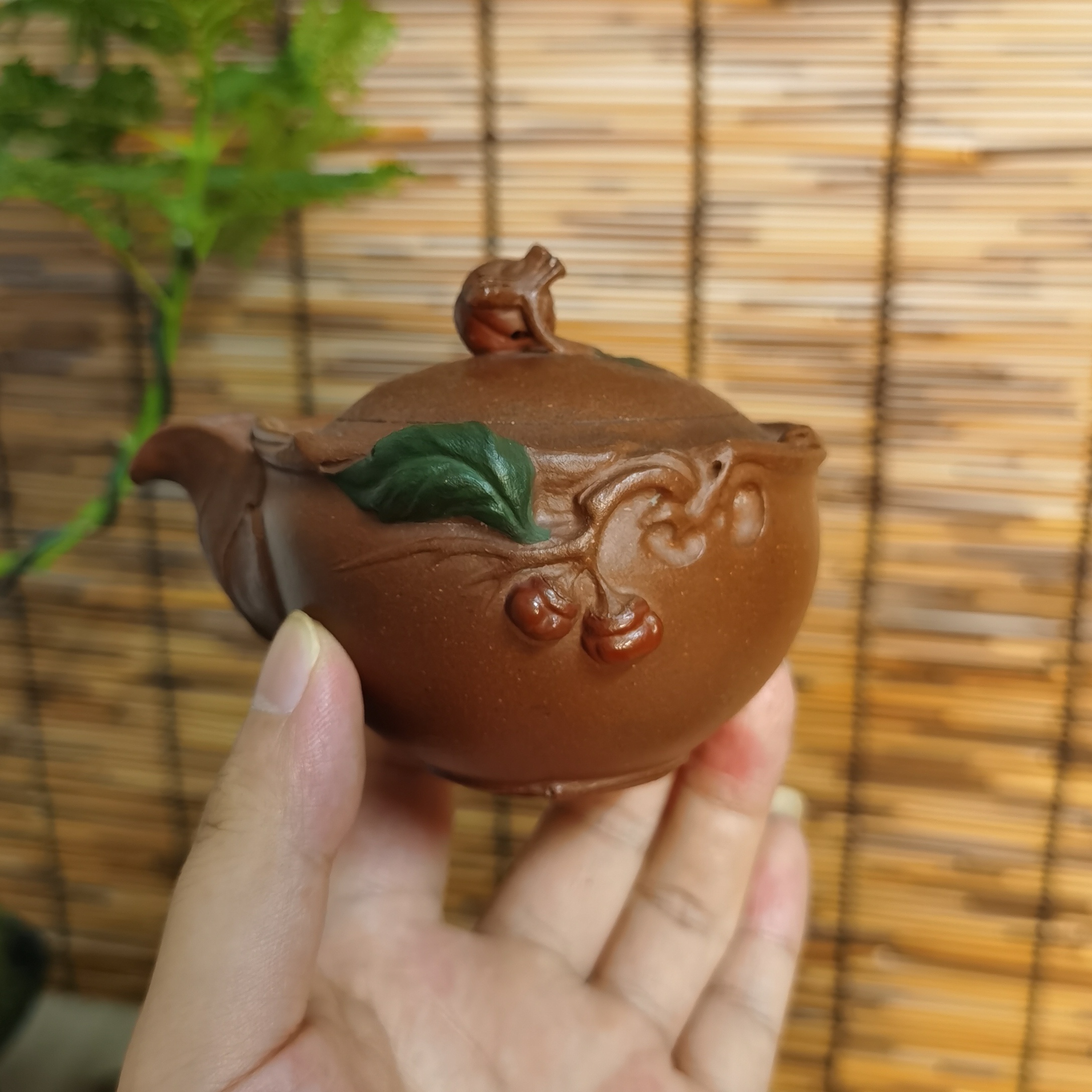 紫砂壶 手抓柿子壶 容量100cc