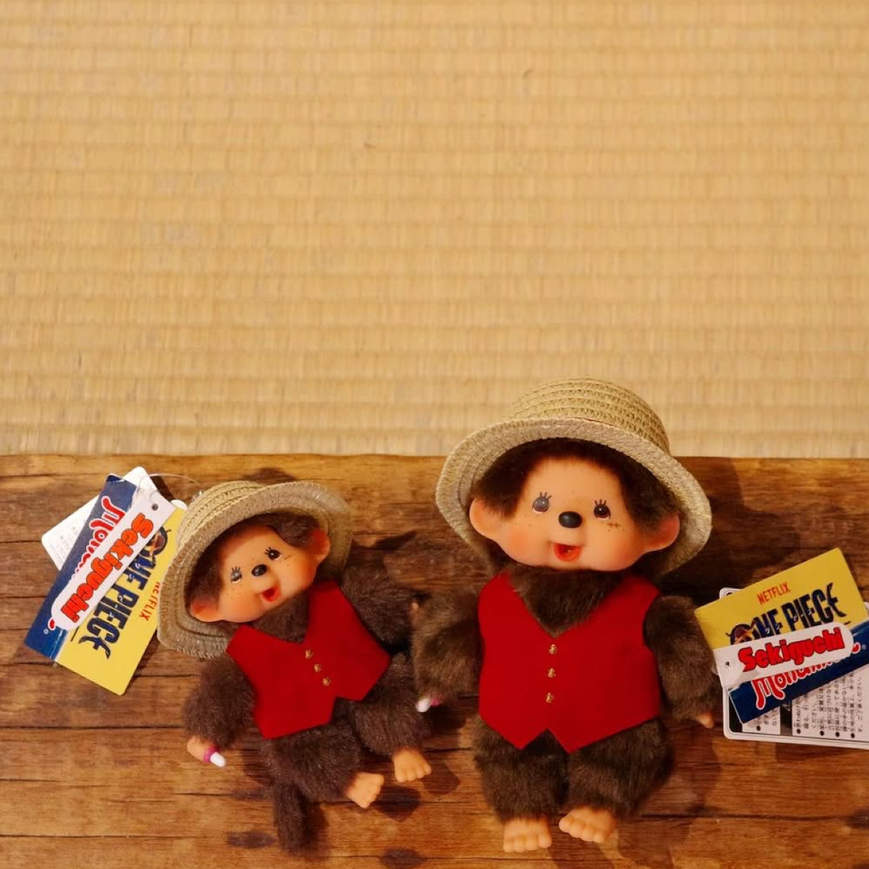 【冲绳限定】Monchhichi 海贼王 联名 草帽路飞蒙奇奇钥匙扣玩偶