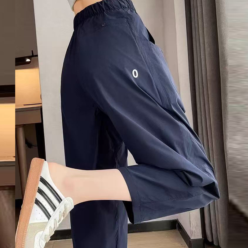 秋季加厚 速干慢跑运动裤女轻量化高腰老爹萝卜9 分哈伦阔腿裤