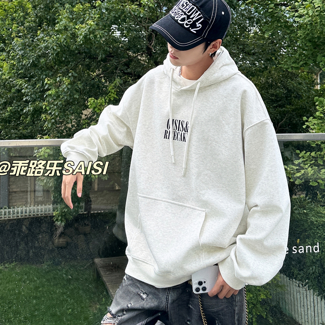 男大童帽衫乖路乐2025秋新款男大童舒适百搭连帽上衣青少年卫衣潮