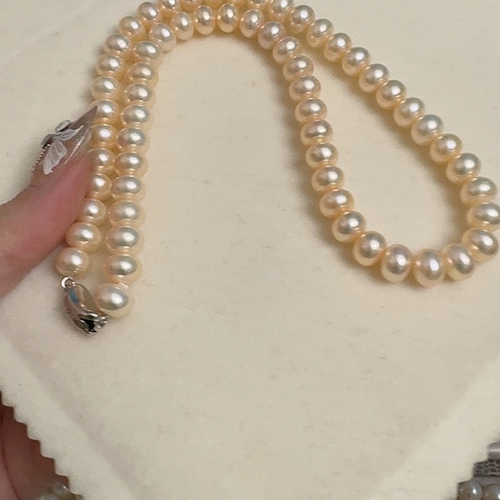 淡水珍珠颈饰银S925镶嵌