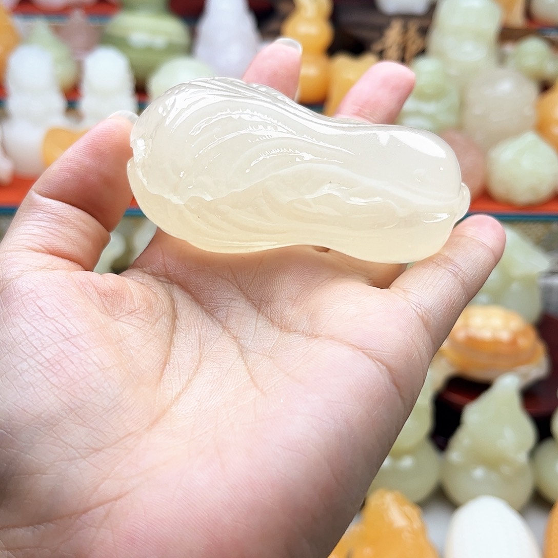 夏***军石材白菜收吧摆件