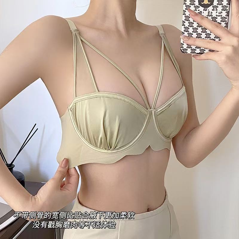 【6号链接】大码超薄内衣大胸显小收副乳调整型防下垂软钢圈文胸罩