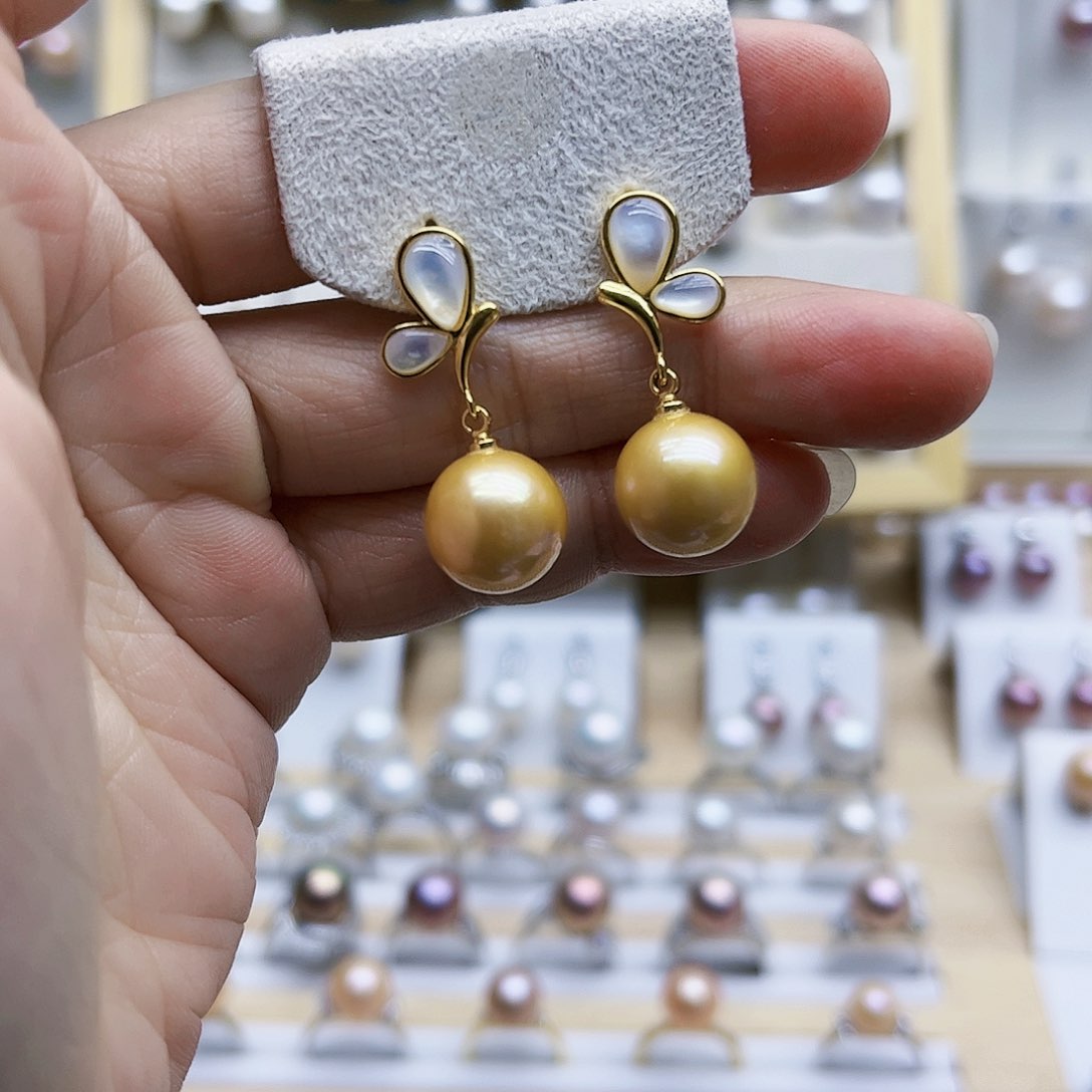 淡水珍珠耳饰合金