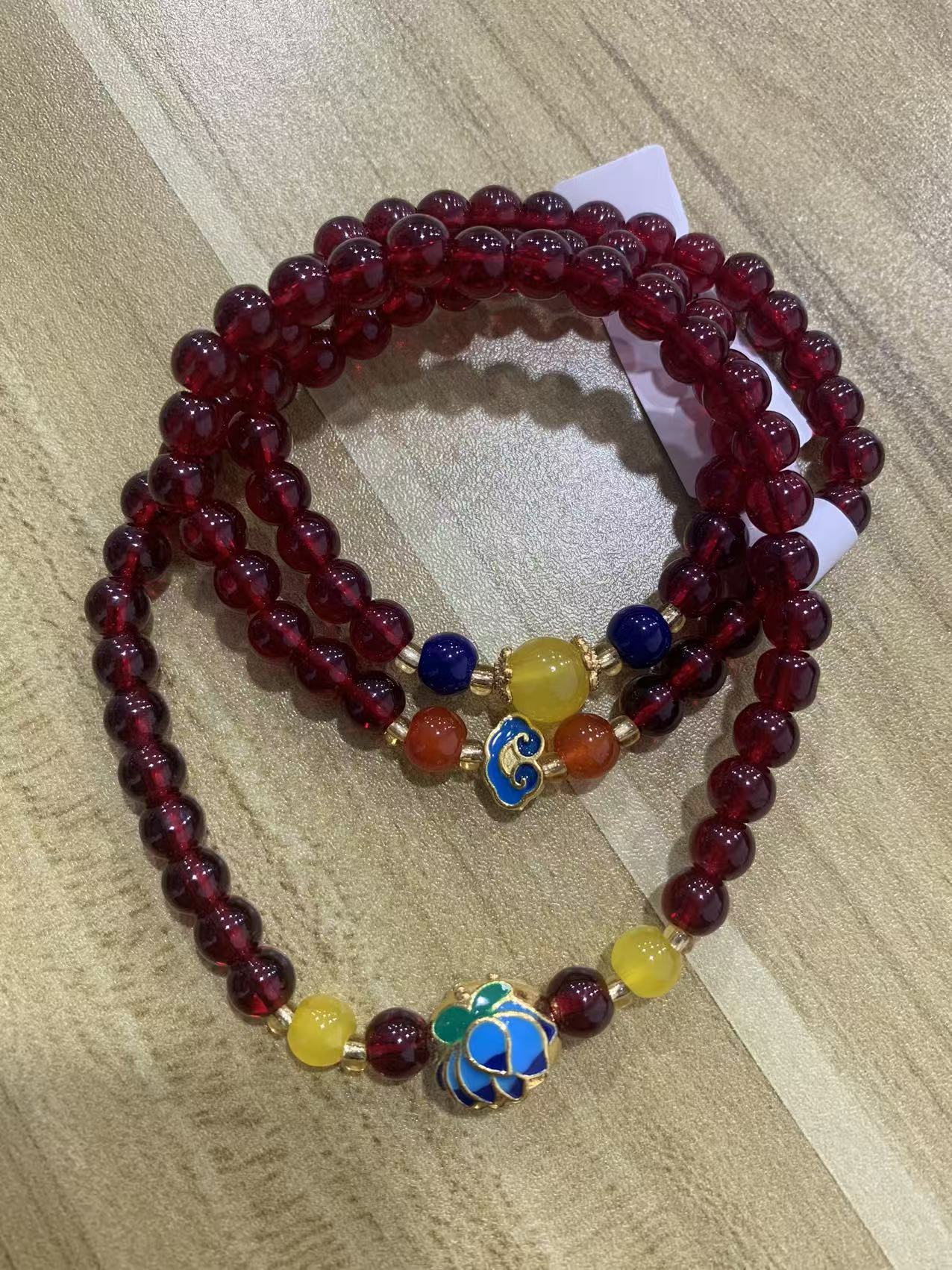 S 1128 石榴石多圈精品手串