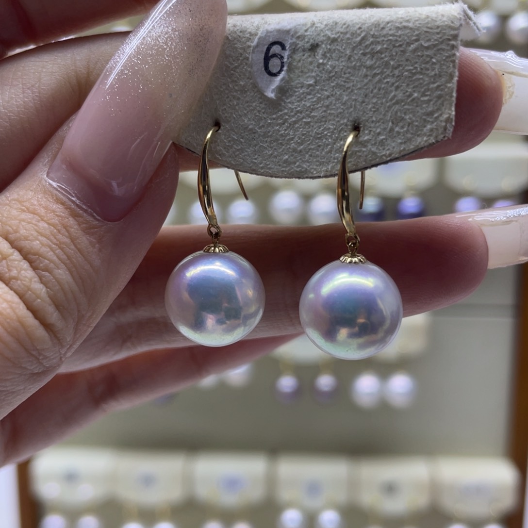 淡水珍珠耳饰18K金镶嵌