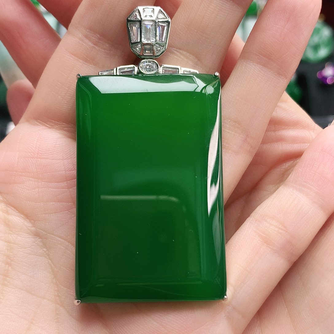 玛瑙/玉髓吊坠银S925镶嵌