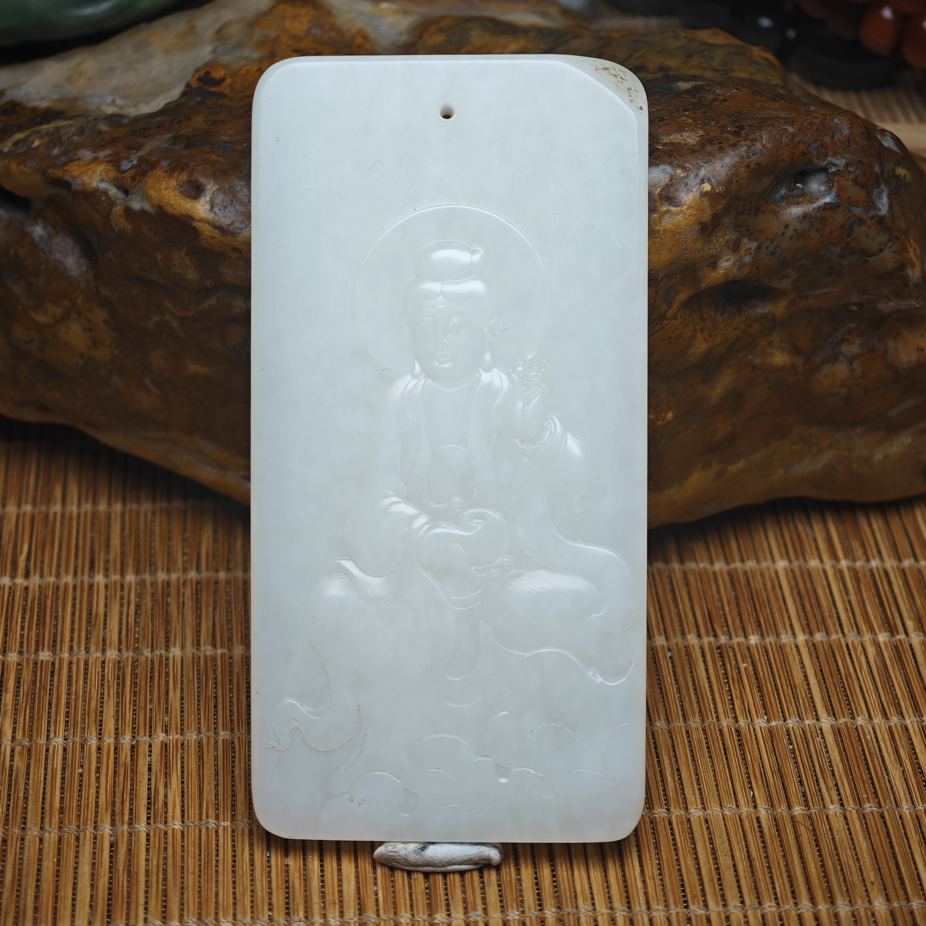 和田玉观音大牌子，8*4大牌子。