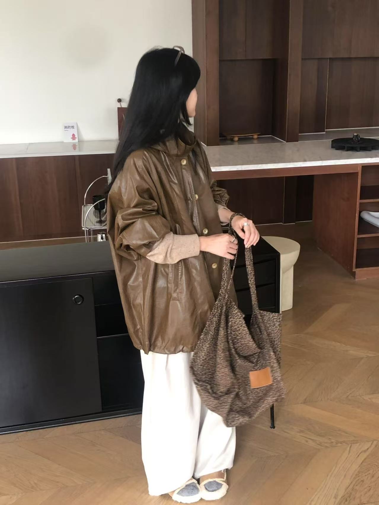 圈圈 设计师款 皮衣外套