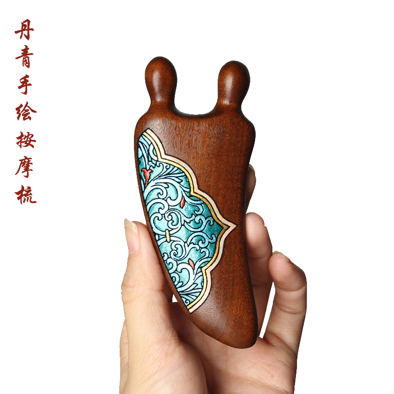 【如意】檀木鼻梁面部脖颈眼耳部位经络按摩梳刮痧头部礼物