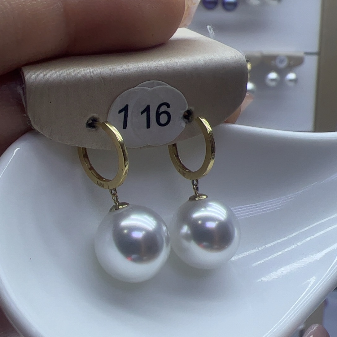 淡水珍珠耳饰18K金镶嵌
