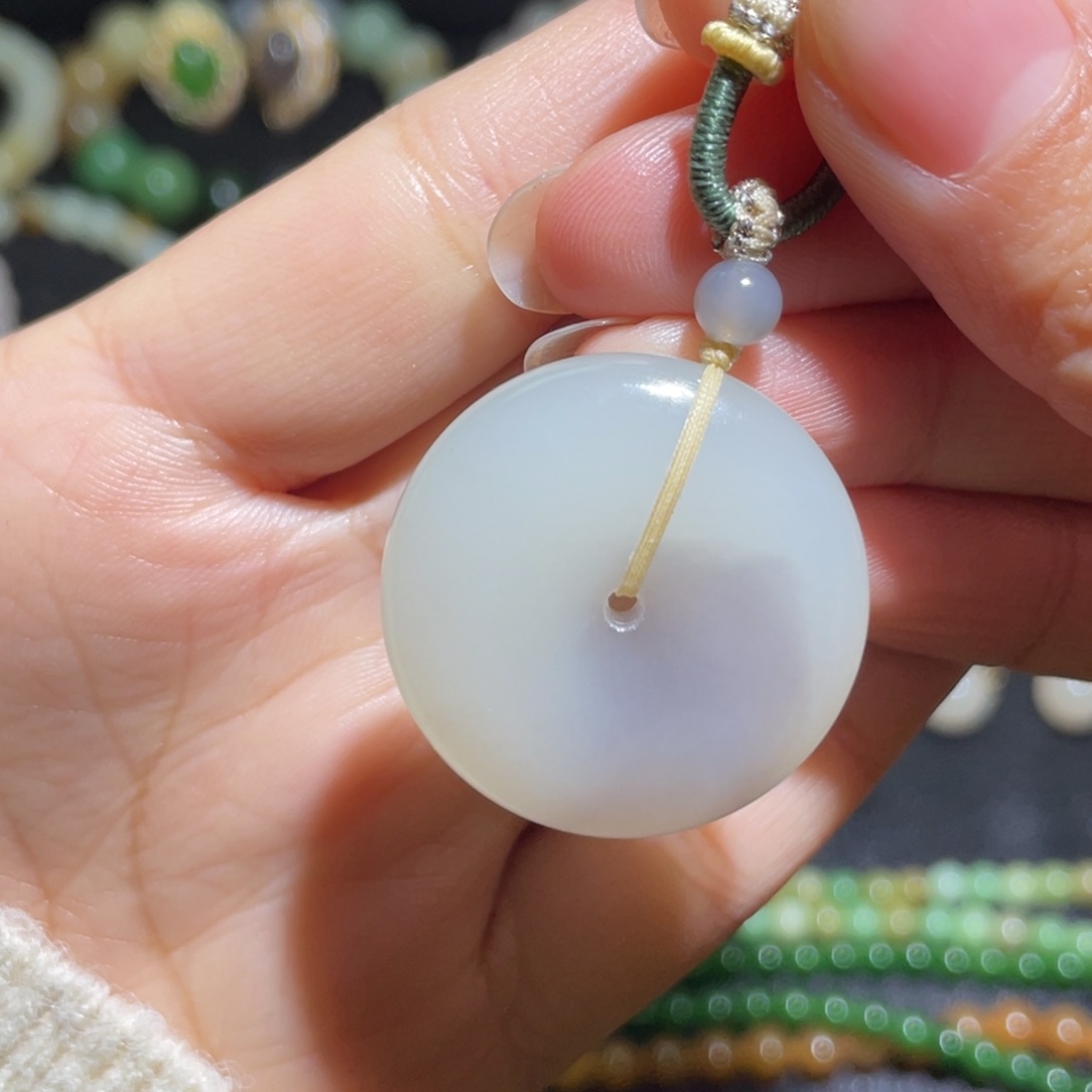 和田玉紫白双色平安扣未镶嵌