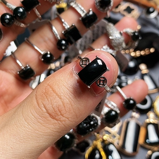 翡翠银S925镶嵌戒指