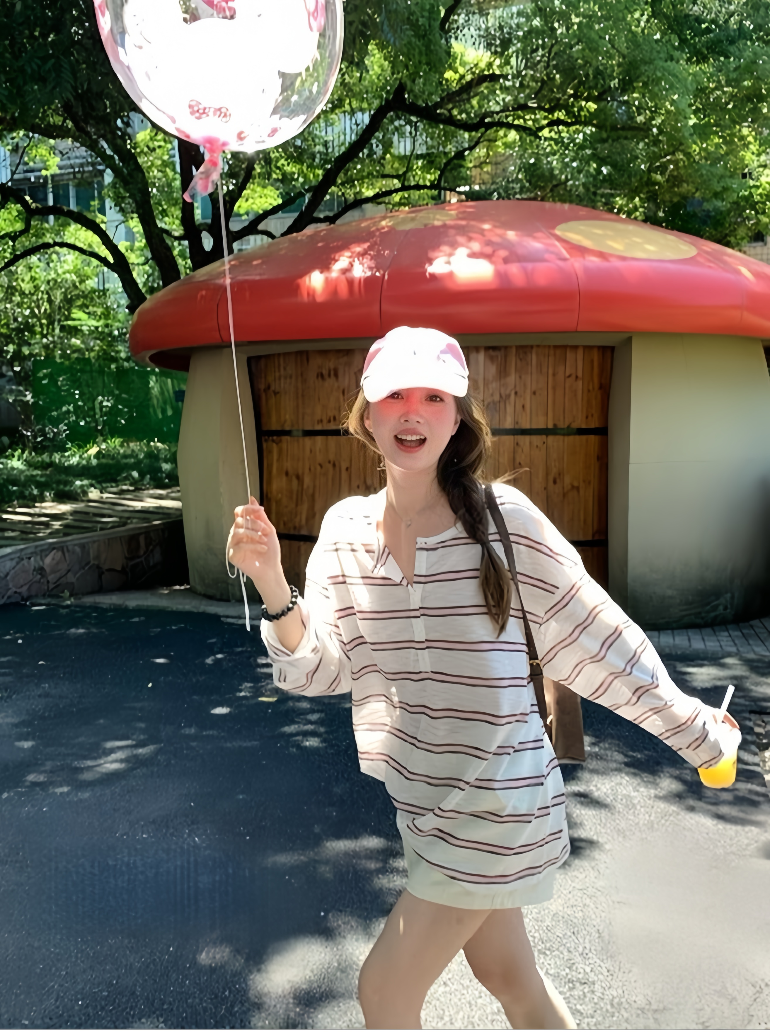 夏日松弛感宽松慵懒风条纹长袖防晒罩衫女半开领休闲超火减龄上衣