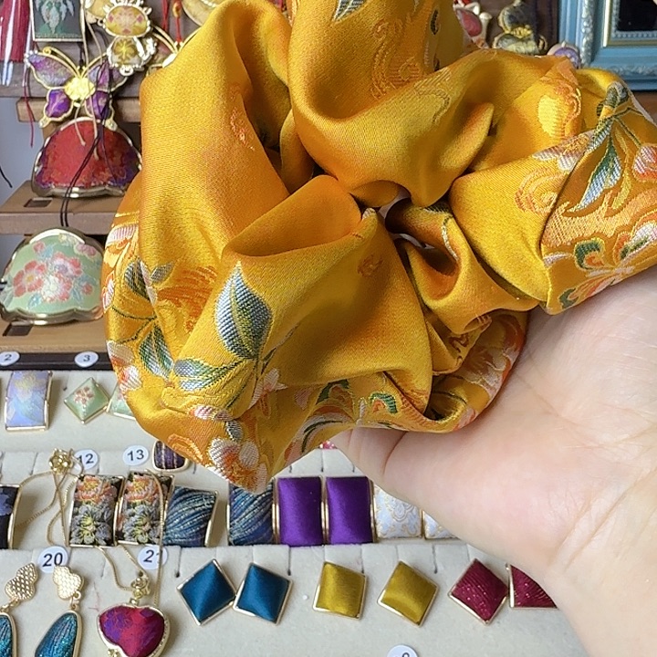 琉璃纯铜合金发圈手机链耳钉