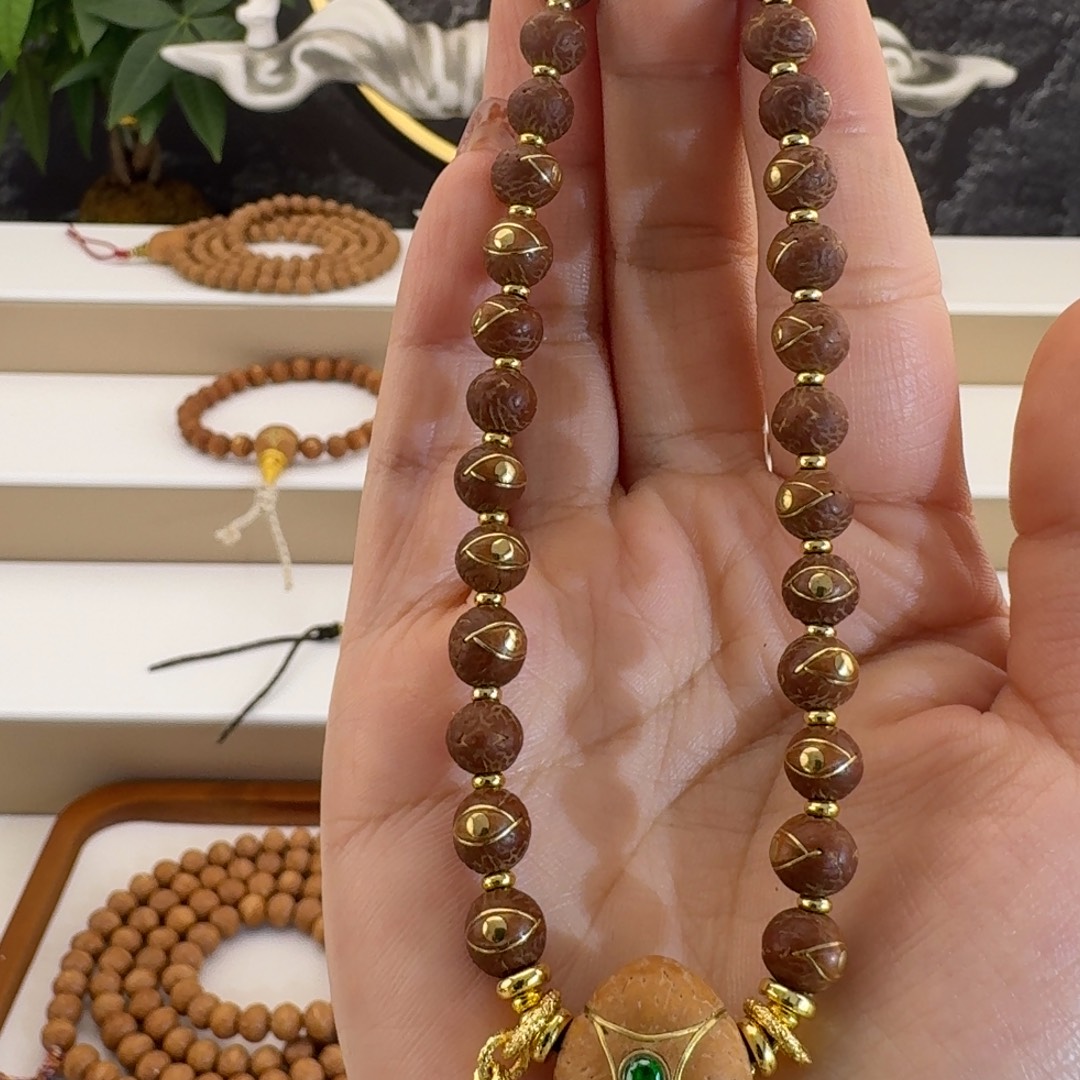 瓜***儿菩提梵品红皮手持眼线铜钉