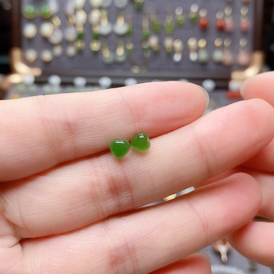 银S925镶嵌和田玉耳饰