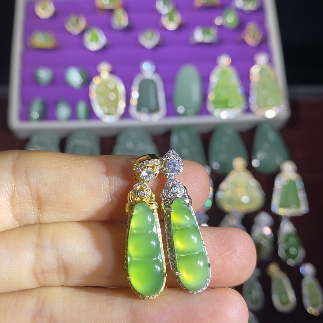 和田玉（碧玉）银S925镶嵌颈饰