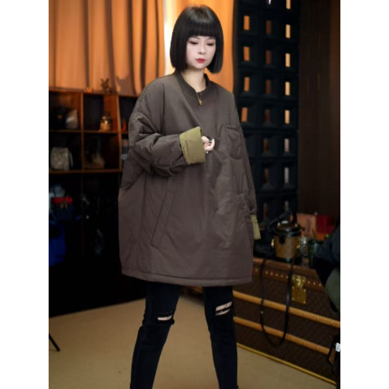 【思恩】2025冬季新款休闲简约两面穿卫衣棉服9301