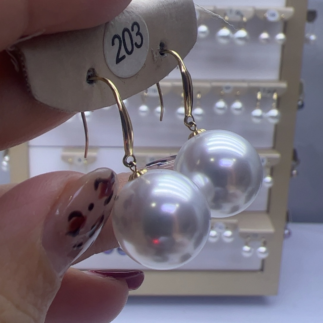 淡水珍珠耳饰18K金镶嵌