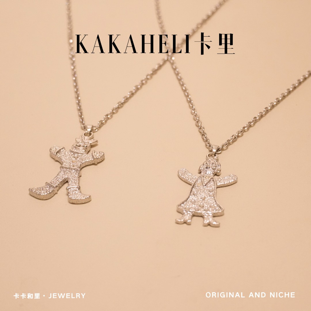 铜合金项链 时尚百搭卡通人物轻奢级项链【两件套】BB-387