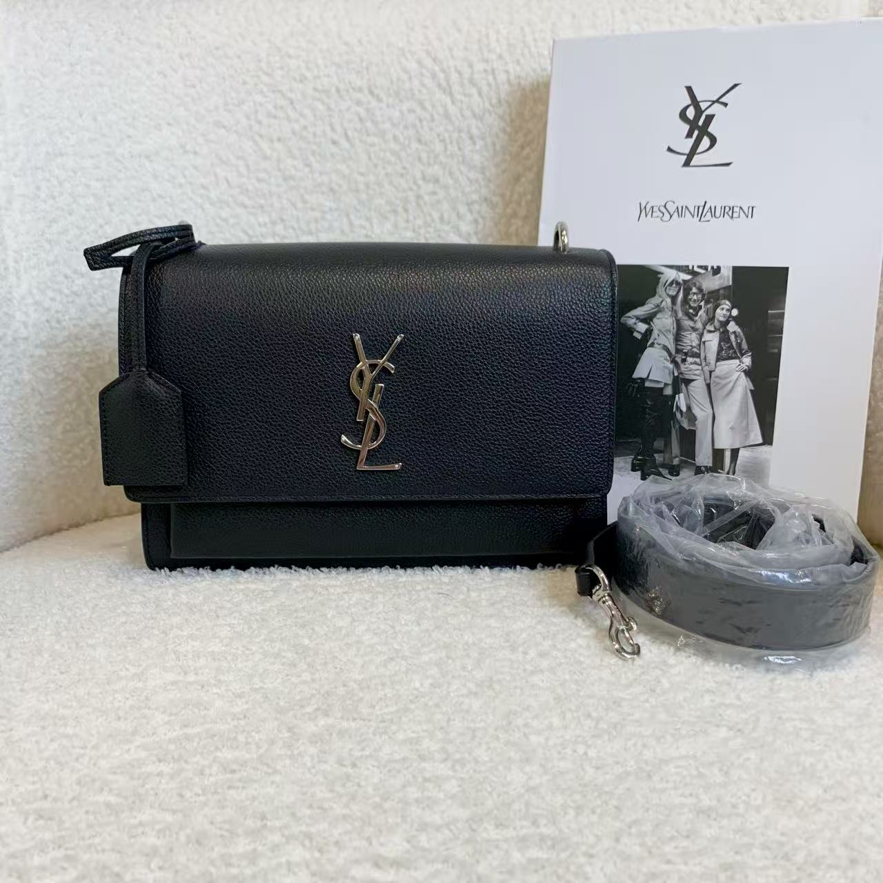 99新 YSL/圣罗兰 壹臻/黑银日落中号 50819428