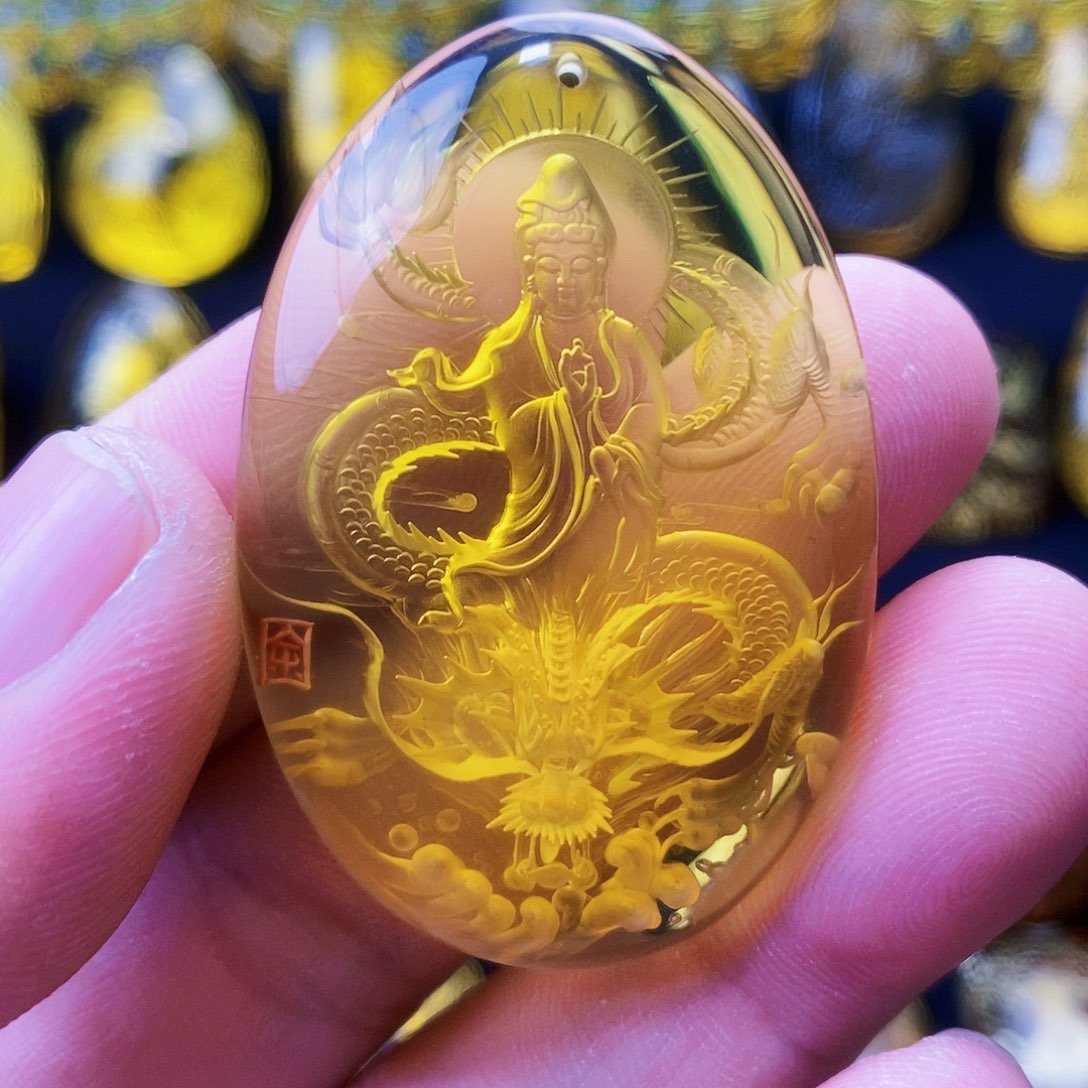 【闪购商品】蓝珀颈饰未镶嵌蓝珀阴雕