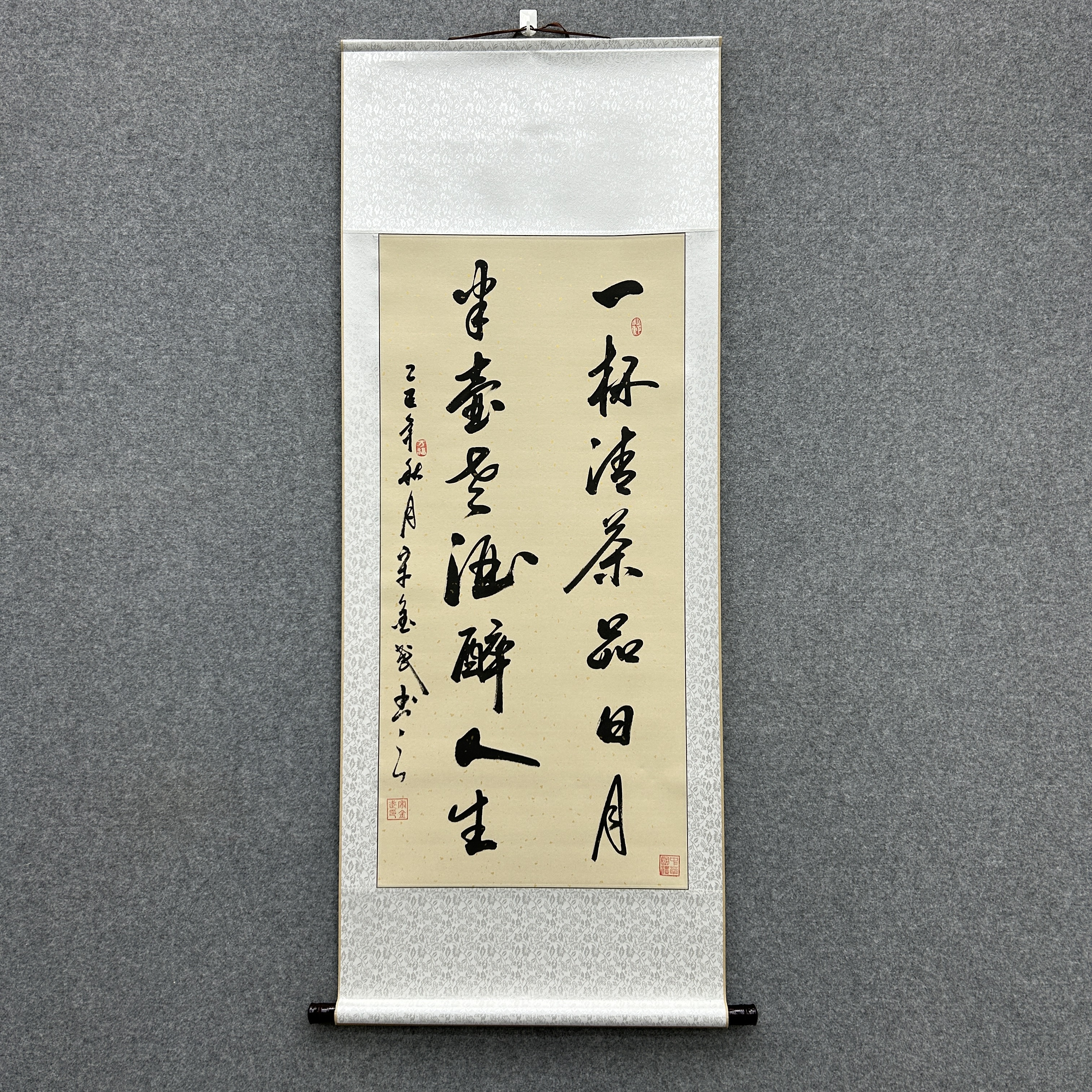 《一杯清茶》三尺仿古宋金武老师手绘140cm*55cm