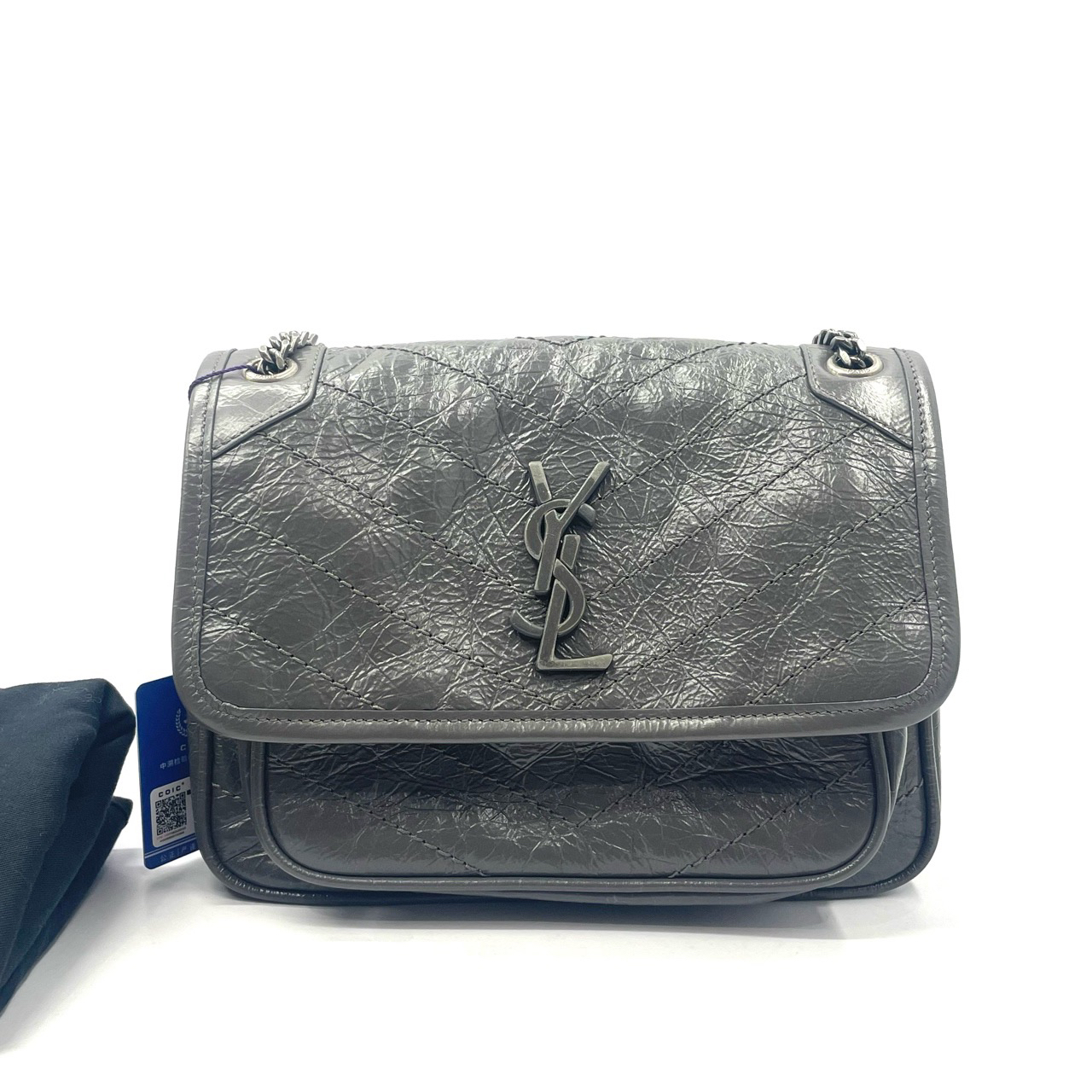 95新 YSL/圣罗兰 98新  NIKI Baby系列流浪包单肩斜挎包 