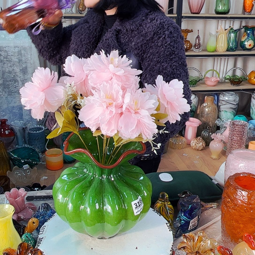 大钱袋不含花 家悦琉璃花器摆件