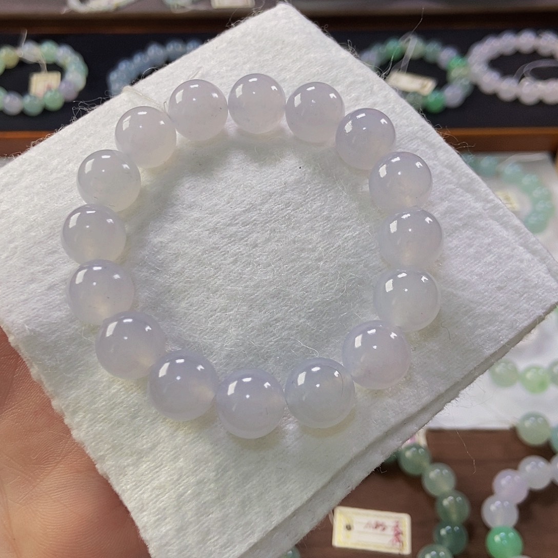 定制翡翠未镶嵌翡翠手串卡12.8