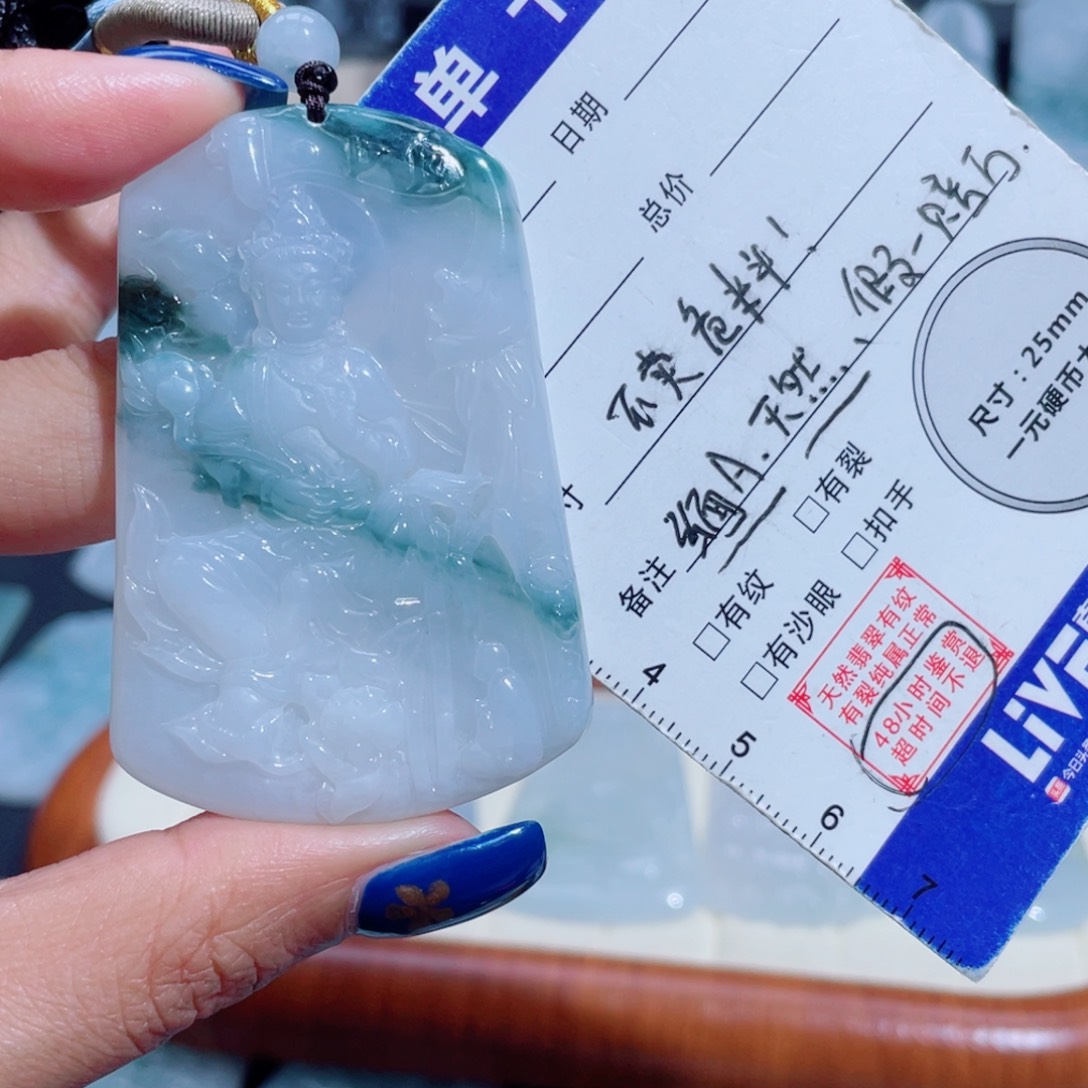 ꧁***꧂翡翠未镶嵌颈饰大势至