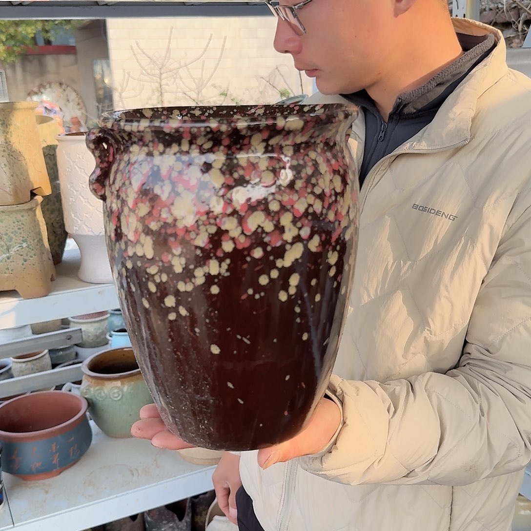 紫砂花盆口19高25（一个红色镇店之宝