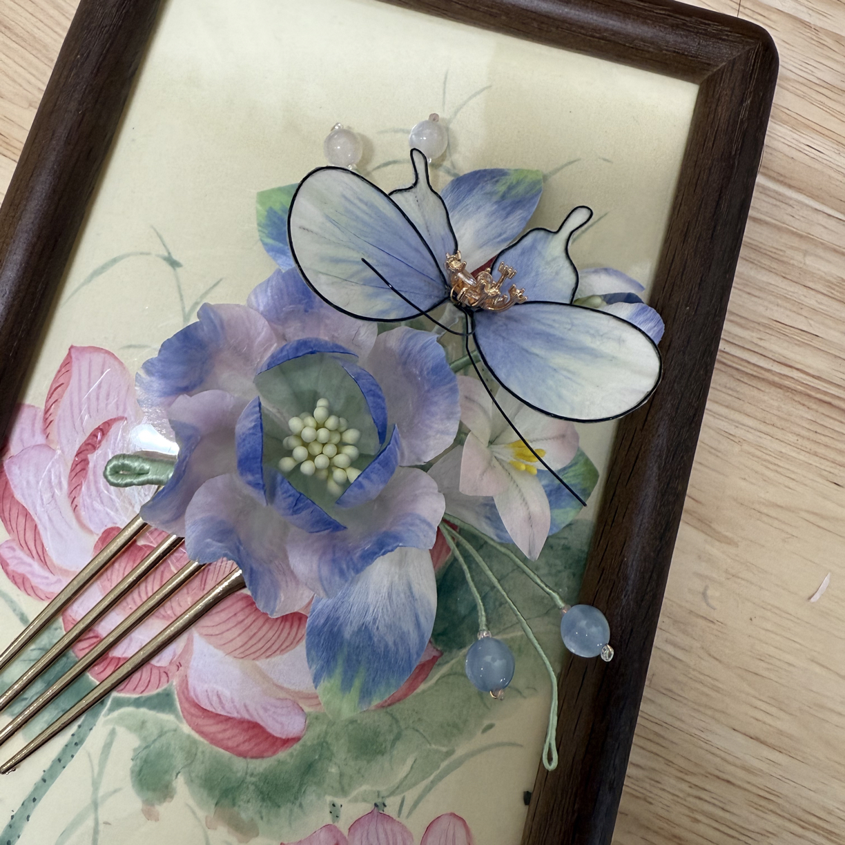 江南浔孤品绒花 默认海王簪 加主体找客服