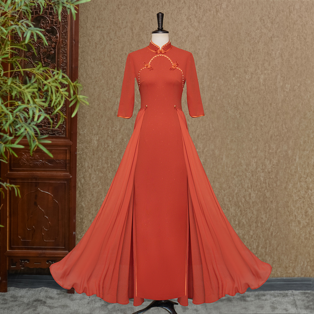 晚风盈秀-（隆佳秀走秀旗袍111595）